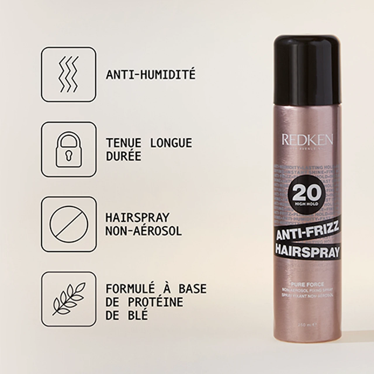 Anti Frizz Hairspray 20 Redken 250ml 4 Anti Frizz Hairspray 20 Redken 250ml – Image 2