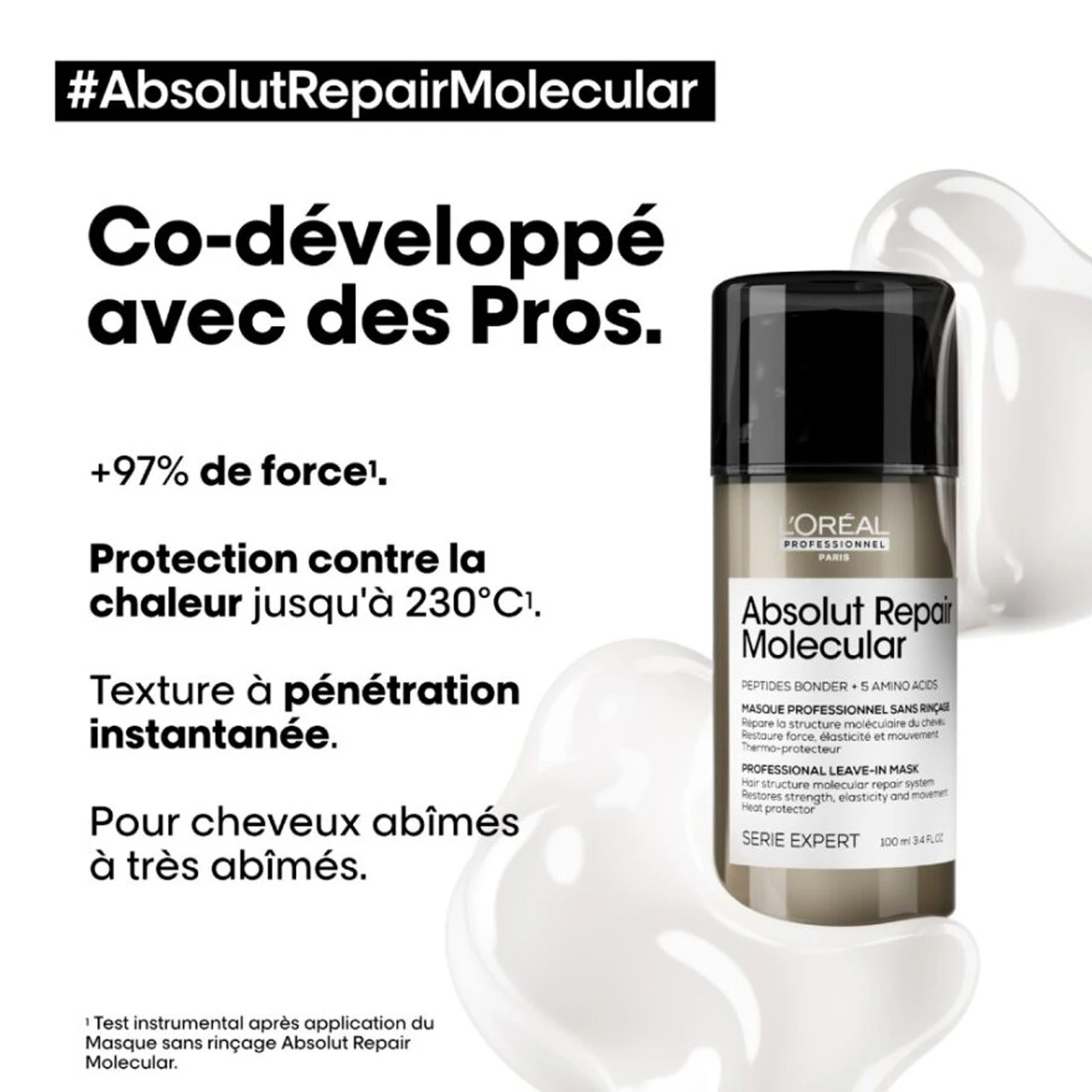 Masque Sans Rinçage Absolut Repair Molecular L'Oréal Professionnel 100 Ml 5 Masque Sans Rinçage Absolut Repair Molecular L'Oréal Professionnel 100 Ml – Image 3